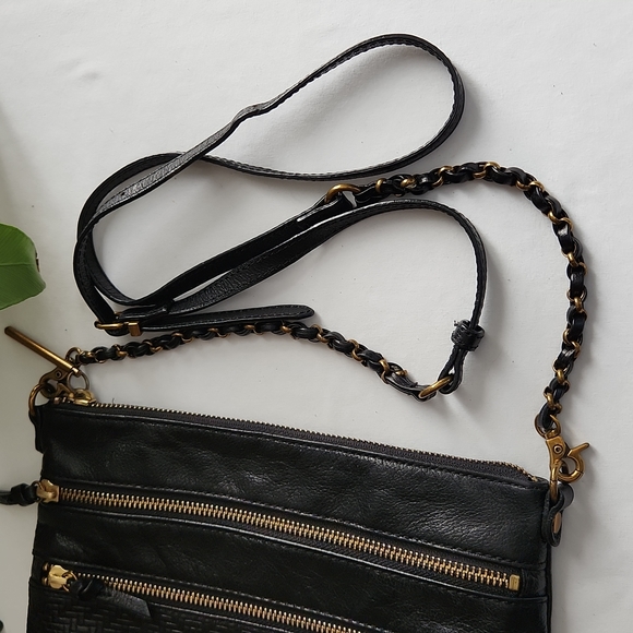 Elliot Lucca Leather Double Zip Front Crossbody Bag - Picture 6 of 14